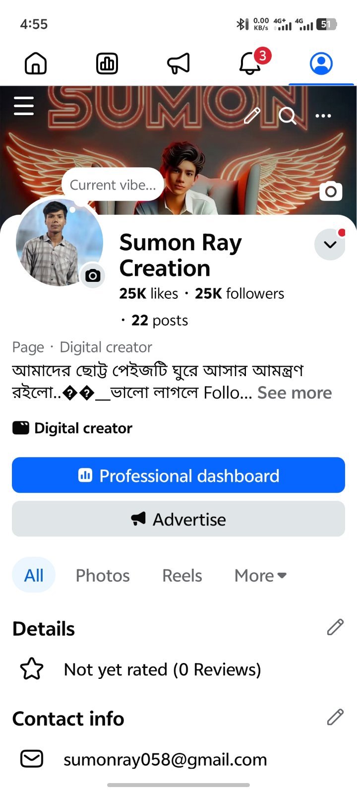 Facebook page 25k followers sell post