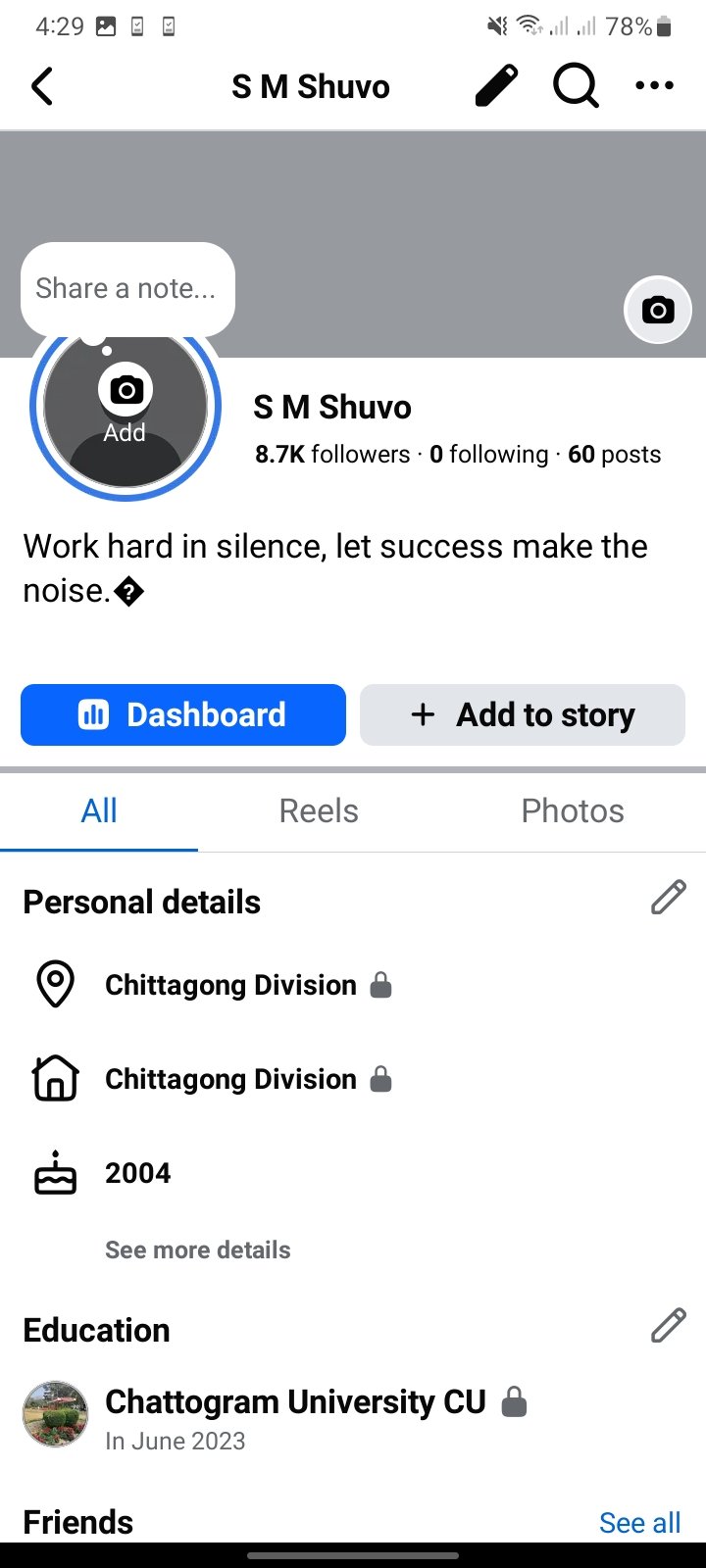 Facebook  profile  follower