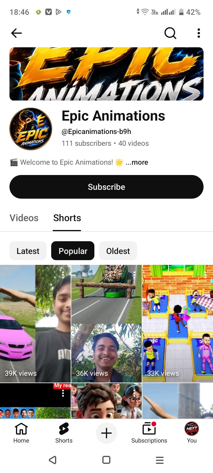 প্রফেশনাল নতুন শর্টস চ্যানেল✅