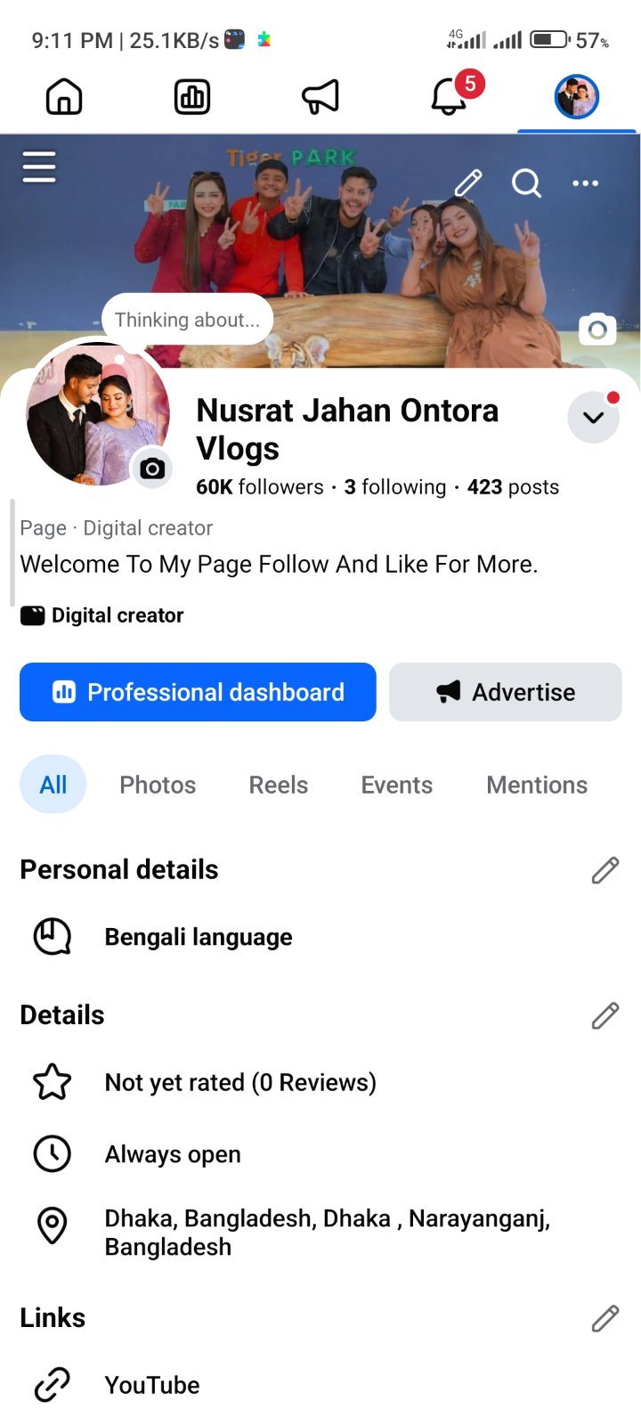 Facebook page