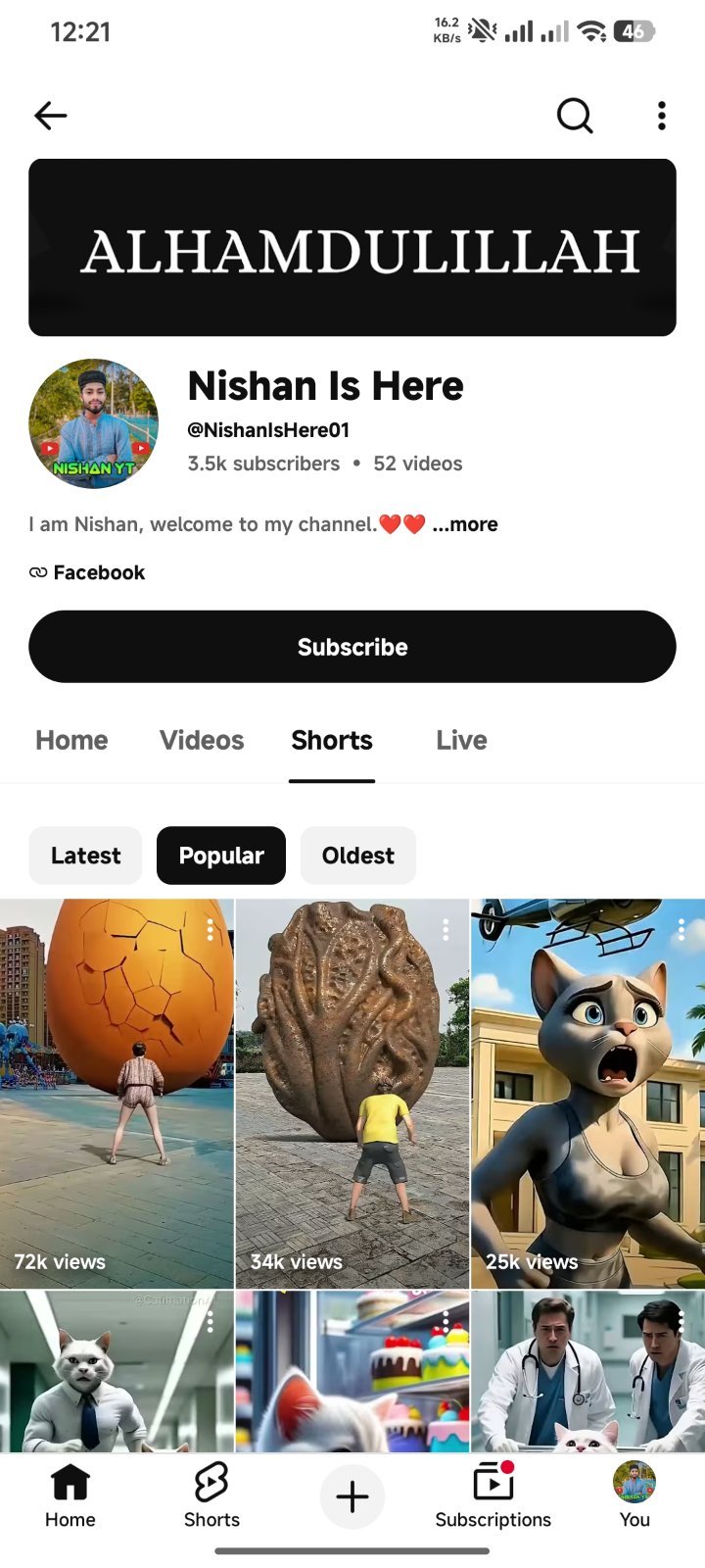 3500 Subscriber er channel sell hbe full Fresh But Down channel