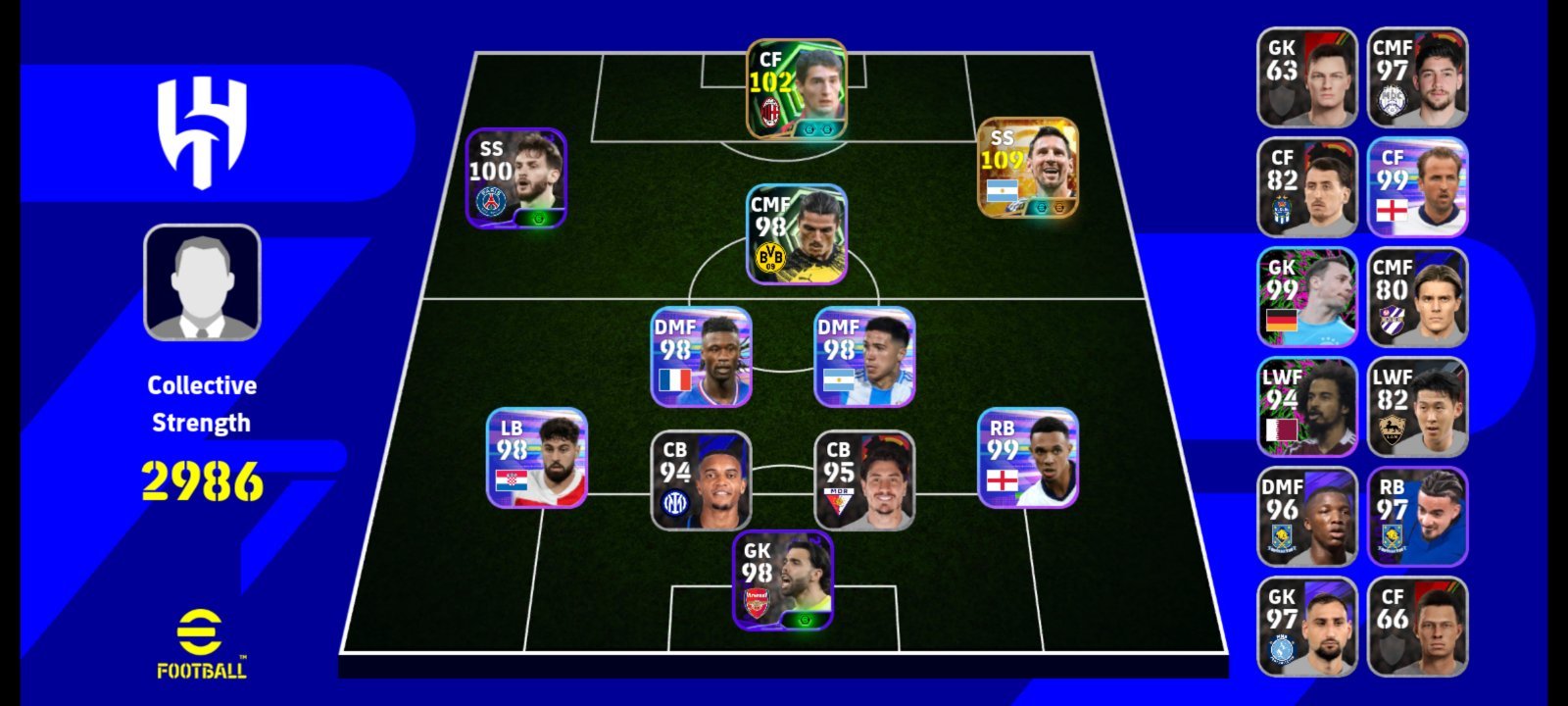 E football id messi Big card
