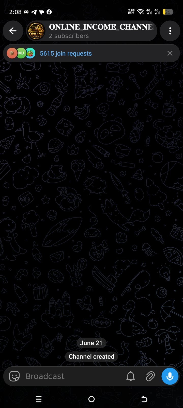 Telegram request channel