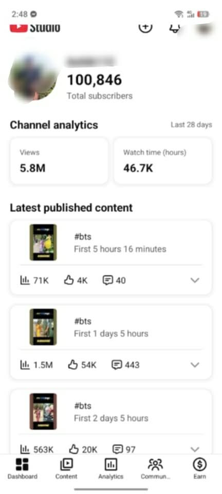 100k+ Sub Channel for Sale