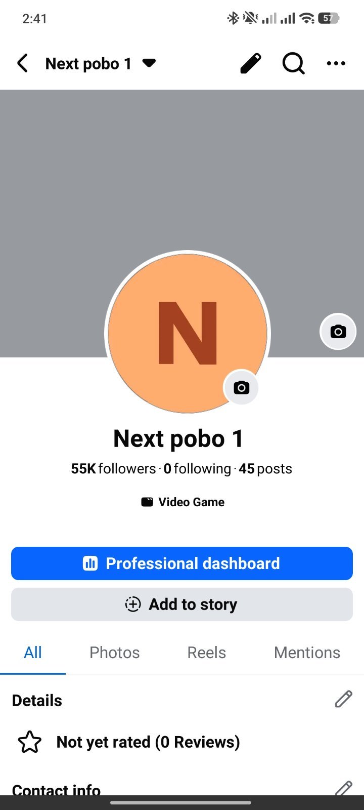 55k Organic follower page.