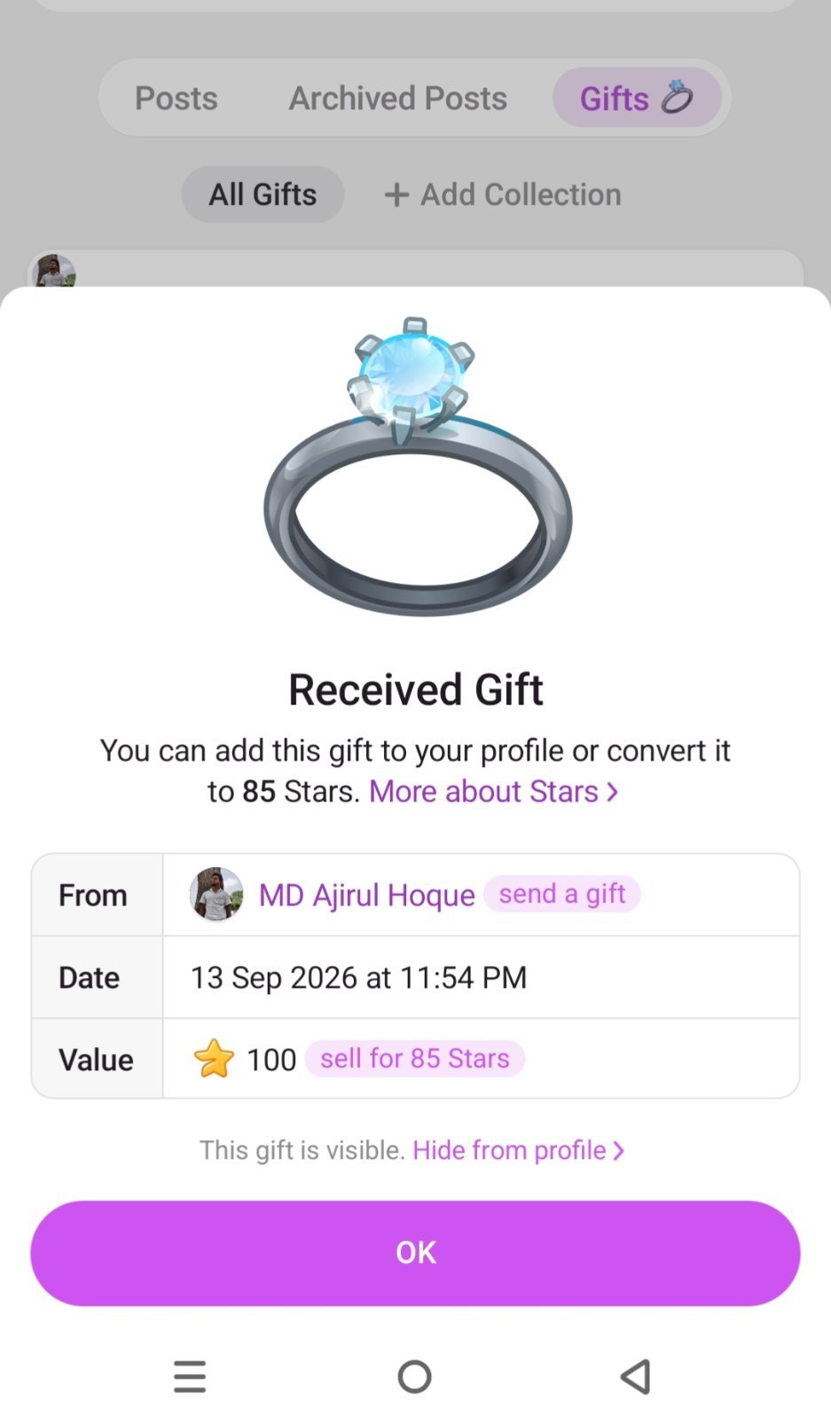 85 Telegram Stars বিক্রি হবে মাত্র ৳130 💰 | Instant Delivery ⚡