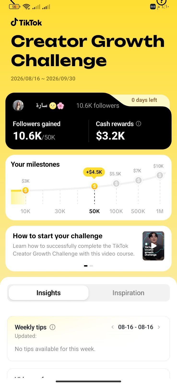 14,000 subscribers, comedy content within the earning program, with $3,250 a