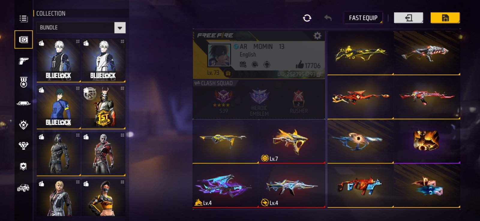 ump-max, ak47 level 4, xm8 level 4.