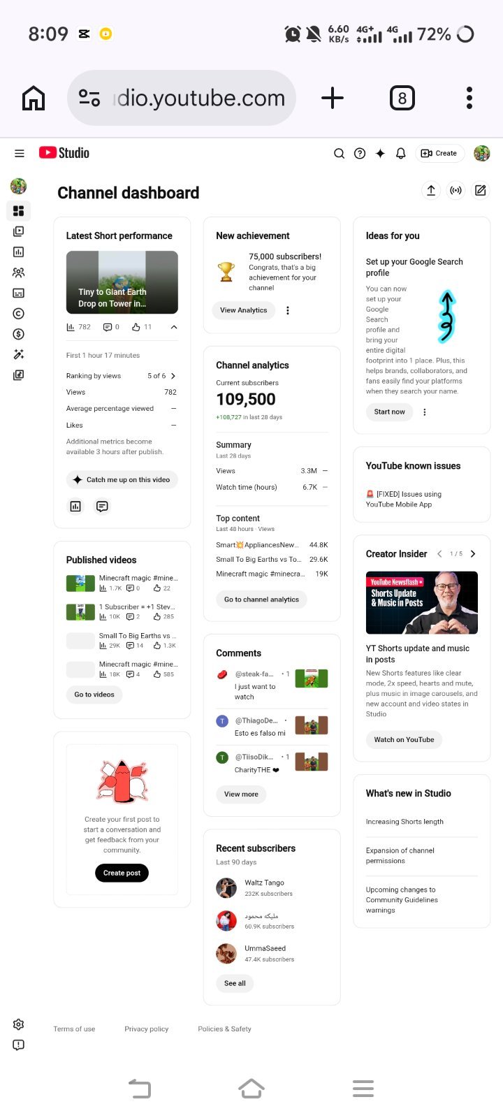109k+ Subscribers- সম্পূর্ণ ফ্রেশ চ্যানেল