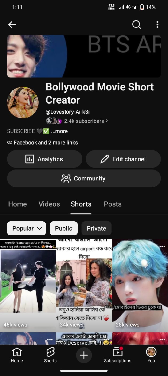 YouTube Channel 2.4K Subscribe