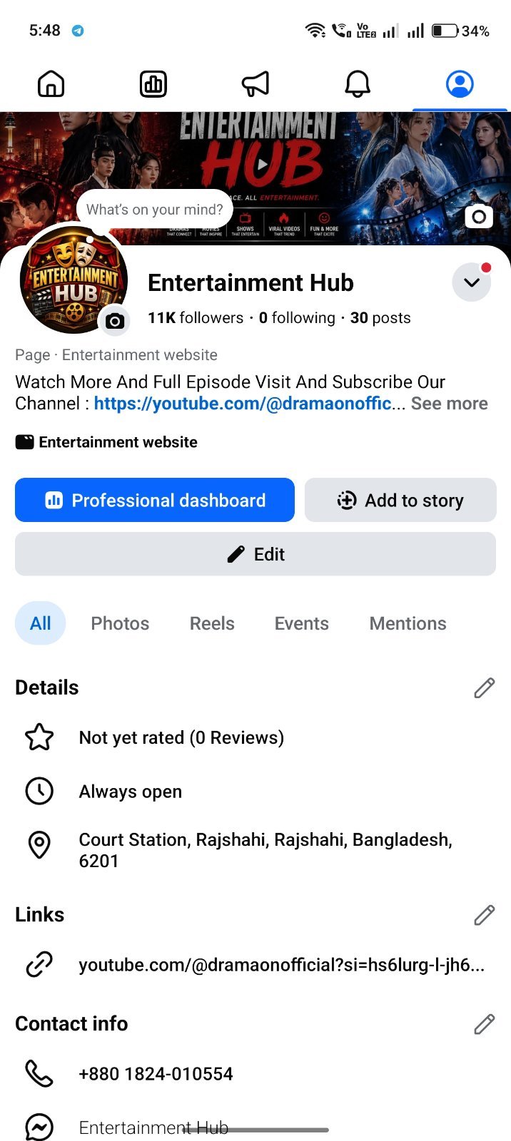 11k Follower Facebook Page