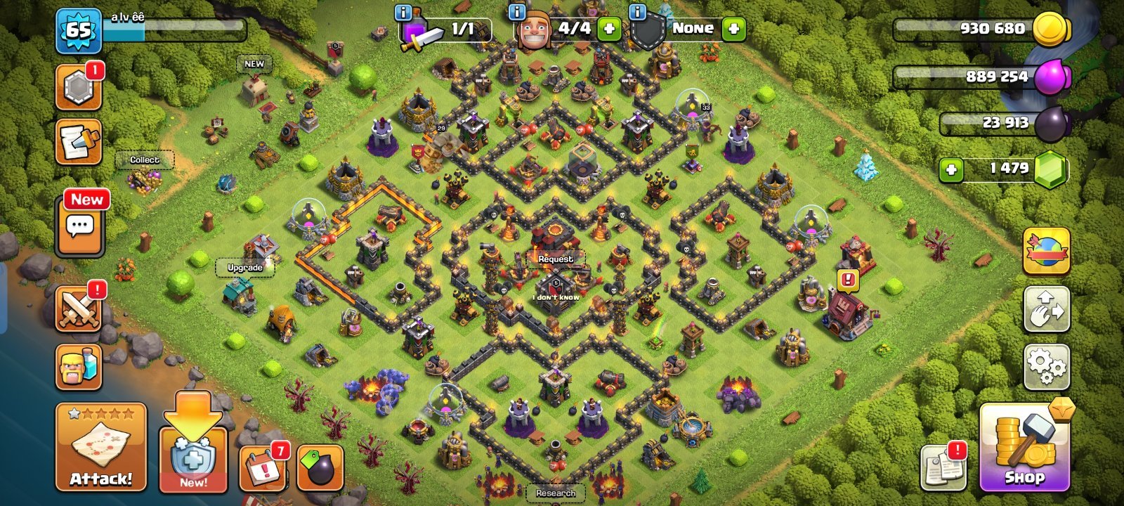 COC TH10 ID | BK29 AQ33 | 1479 Gems | Lvl 5 Clan