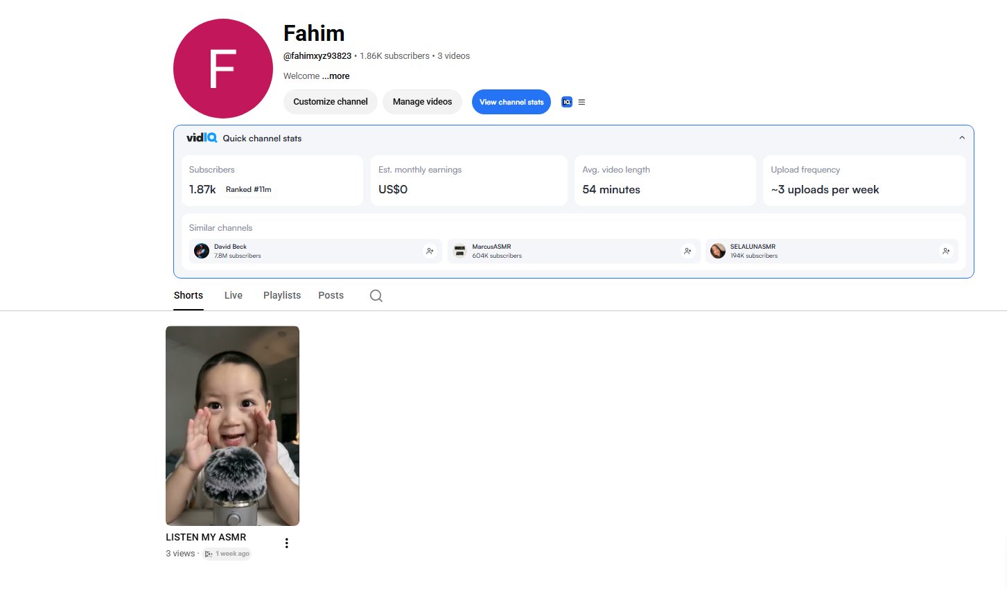 1.86K subscribers Non Monetized Youtube Channel