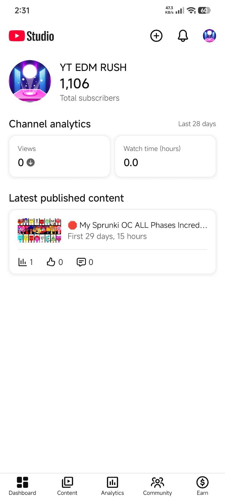 1K Sub Non Monetize Channel