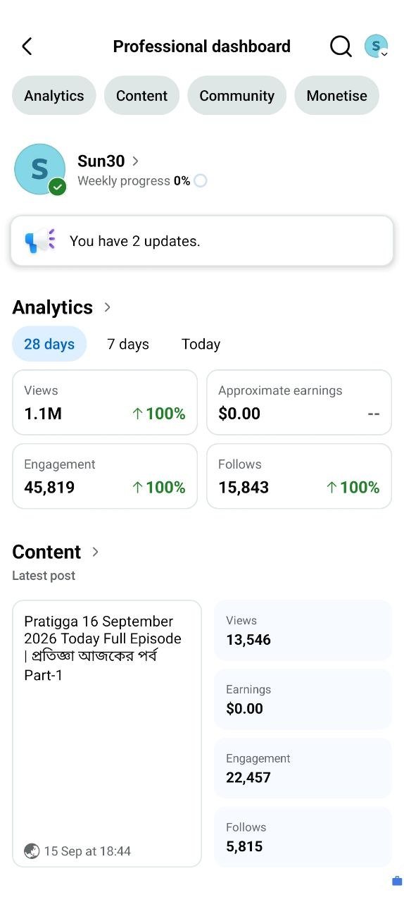 Organic follower Page