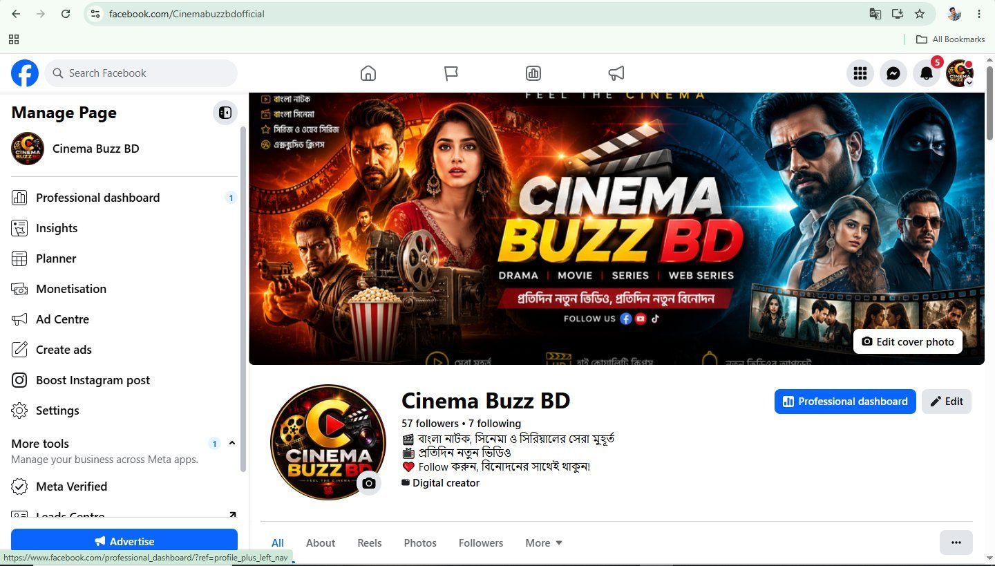 🔥 Cinema Buzz BD Facebook Page Sale | Clean Status | Ready for Buyer
